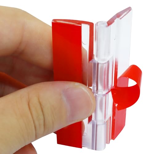 Hitefu 4 Pcs 65x40mm Clear Acrylic Hinges, Invisible Self Adhesive Hinge Kit for Aquarium Lids, Cabinets, Display Stands & DIY Furniture - Image 2
