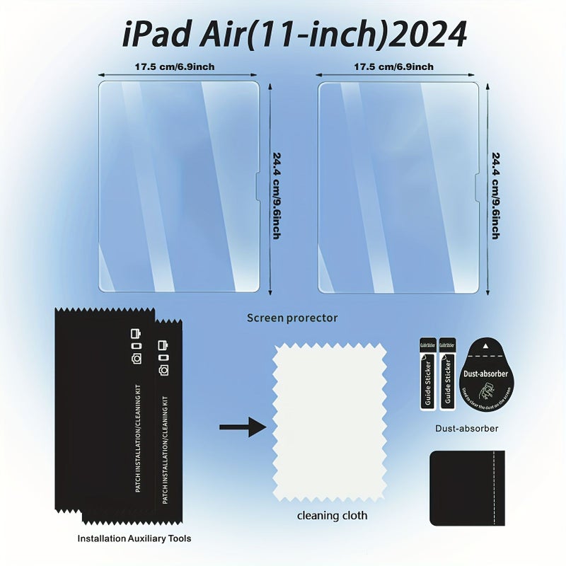 2 Pack Tempered Glass Screen Protector For Ipad Air 7 9H HD Clear Scratch Resistant - Image 5