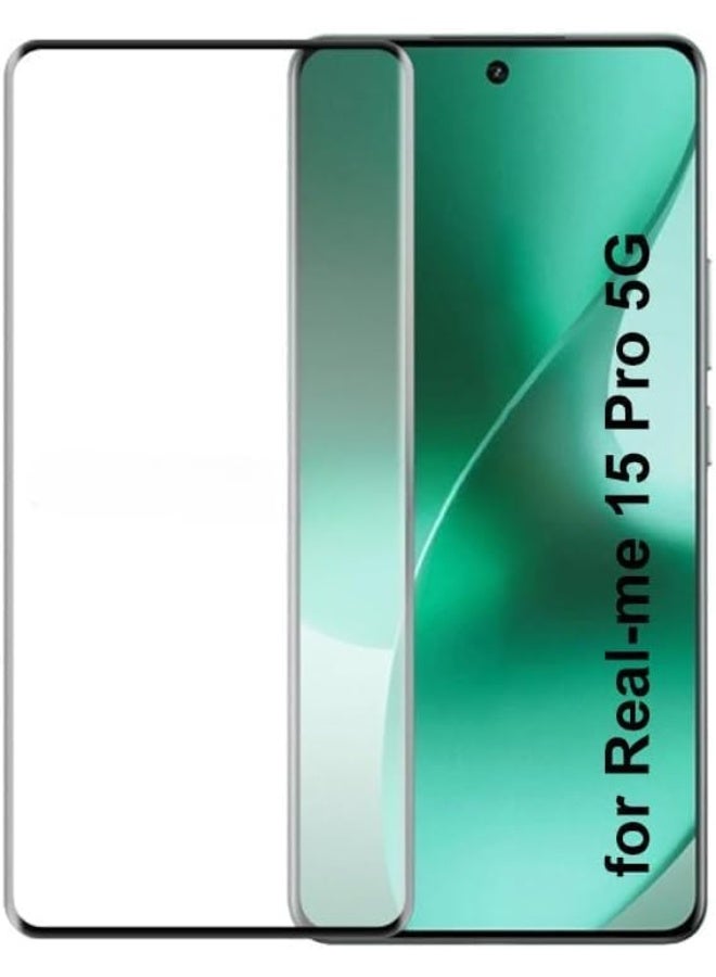 A screen protector for the Realme 15 Pro made of 9H tempered glass, scratchproof, shatter-resistant, and resistant to fingerprints. - Image 1