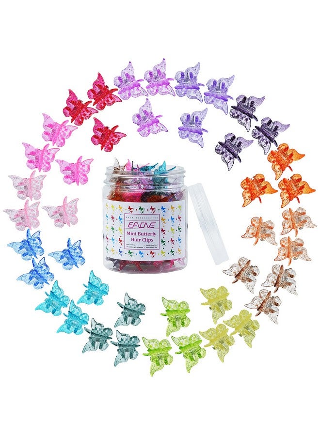 إيوني 50 قطعة من مشابك شعر الفراشة الباستيل الصغيرة اللطيفة إكسسوارات الشعر للفتيات في عمر 90S مع صندوق حزمة ألوان الحلوى المتألقة - Image 1