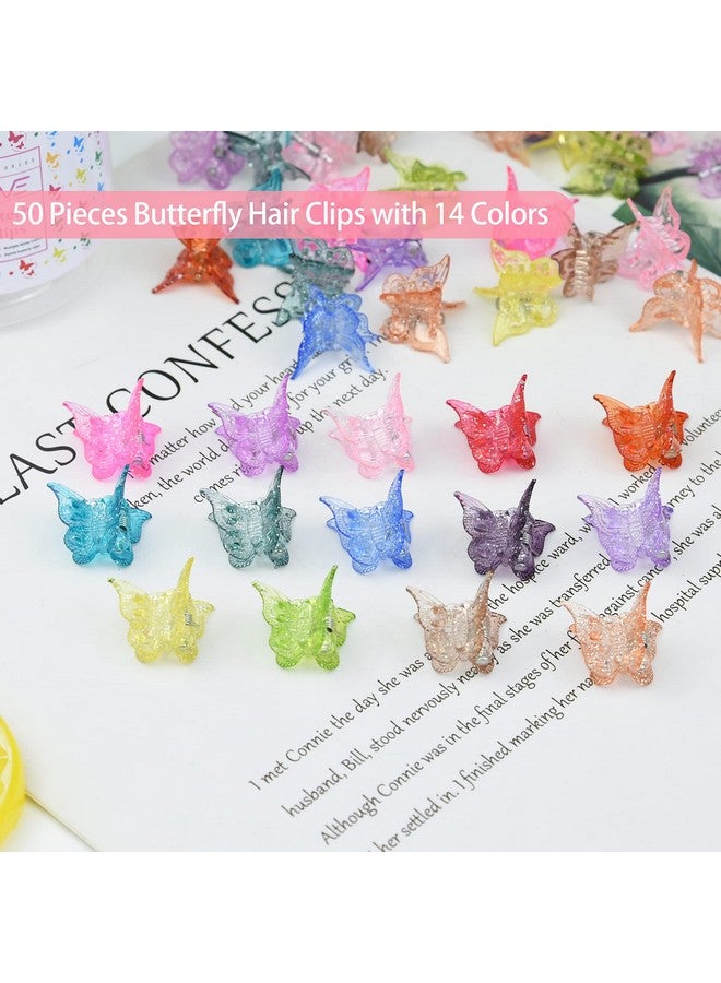 إيوني 50 قطعة من مشابك شعر الفراشة الباستيل الصغيرة اللطيفة إكسسوارات الشعر للفتيات في عمر 90S مع صندوق حزمة ألوان الحلوى المتألقة - Image 3