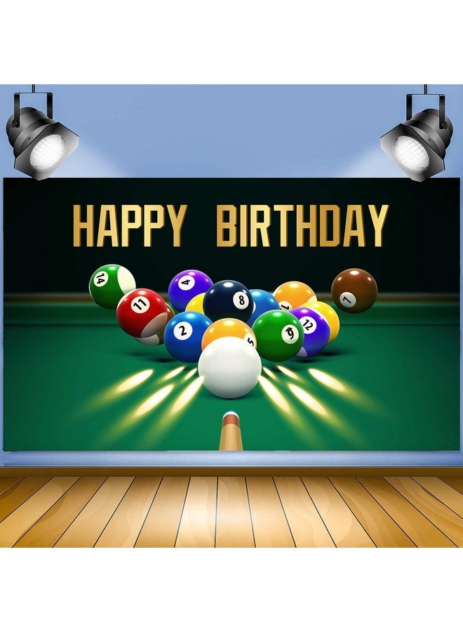 FHZON Happy Birthday Backdrop Fhzon 5X3Ft Snooker Contest Beginning Entertainment Game Photography Background Theme Party Fiesta Banner Table Decor Photo Booth Props Ptbyyfh1 - Image 3