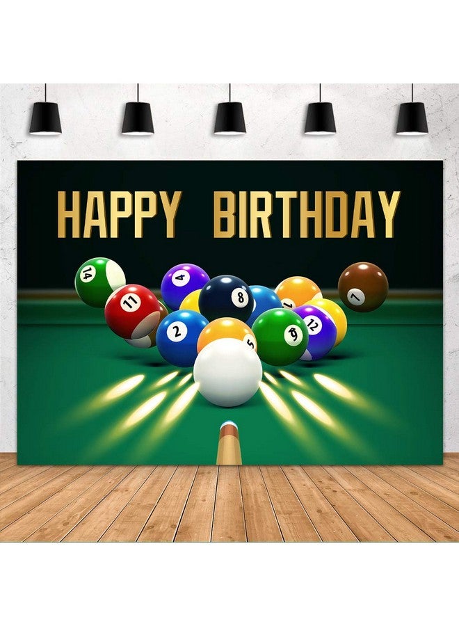 FHZON Happy Birthday Backdrop Fhzon 5X3Ft Snooker Contest Beginning Entertainment Game Photography Background Theme Party Fiesta Banner Table Decor Photo Booth Props Ptbyyfh1 - Image 1