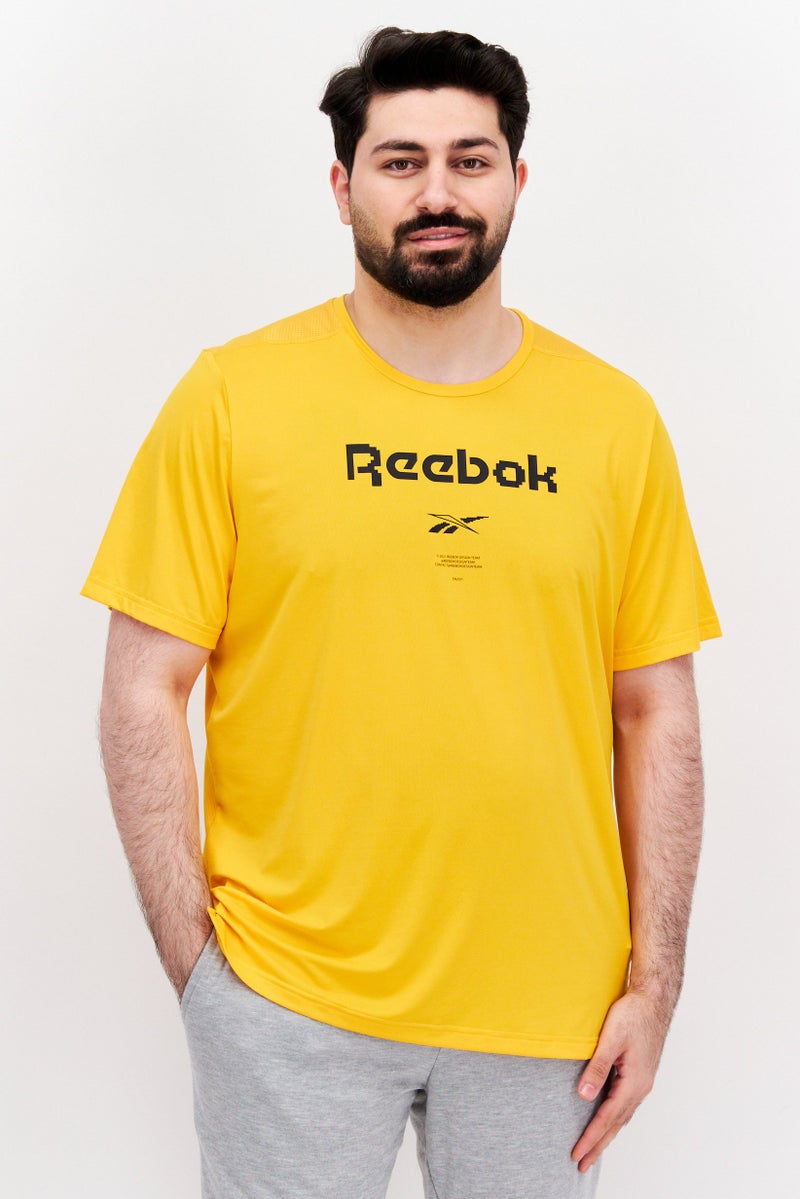 Reebok Men Sportswear Fit Short Sleeve Training T-Shirts, Orange - Image 1