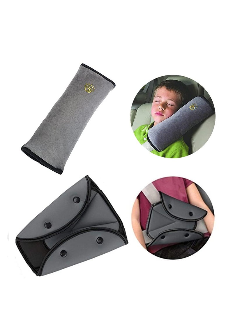 Excefore Auto Pillow Seat Belt,2 Pieces Car Seatbelt Safety Cover, Soft Vehicle Headrest Firm Shoulder Neck Support Strap Adjuster for Children - Image 1