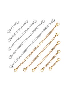 Generic 10pcs Jewelry Extension Chain for Necklace Bracelet Anklet Jewelry Making Supplies, Multiple Sizes 5 Gold, 5 Silver 