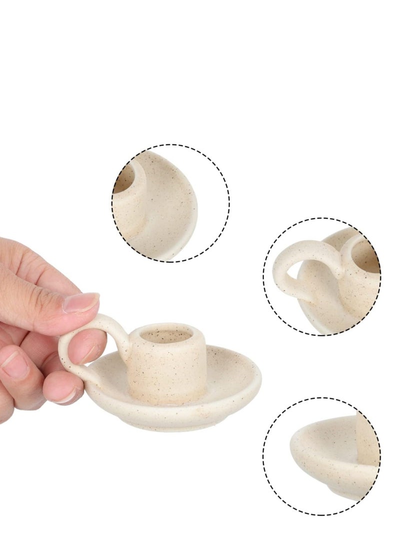 Excefore حاملات شموع خزفية، حاملات شموع زخرفية، ديكور عشاء الشموع، قواعد استقرار الشموع، حاملات شموع مزودة بمقابض، قطع عرض الشموع، هدايا تدفئة المنزل، للطاولة، قطعة مركزية، زفاف - Image 3