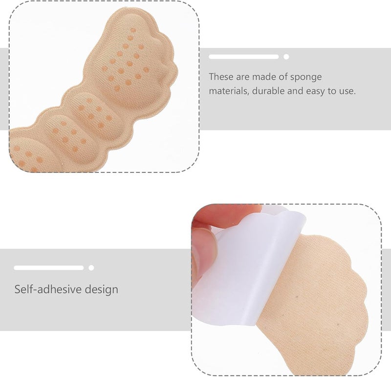 IMIKEYA Sponge Heel Pads Stickers 10pcs Pack Skin Color Thin 3mm Non-Slip Wear-Resistance Heel Protectors Shoe Inserts Prevent and Discomfort - Image 3