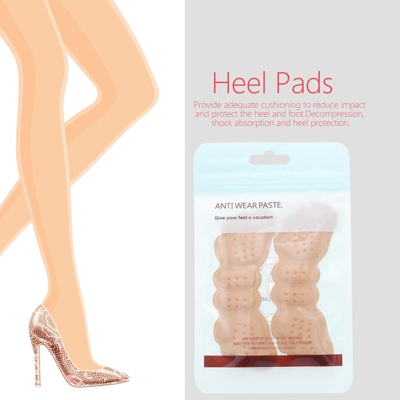 IMIKEYA Sponge Heel Pads Stickers 10pcs Pack Skin Color Thin 3mm Non-Slip Wear-Resistance Heel Protectors Shoe Inserts Prevent and Discomfort - Image 5