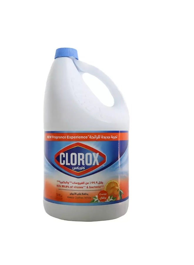 Clorox Liquid Bleach With Orange Scent, Kills 99.9 percent Of Viruses And Bacteria- 3.78Ltr - Image 1