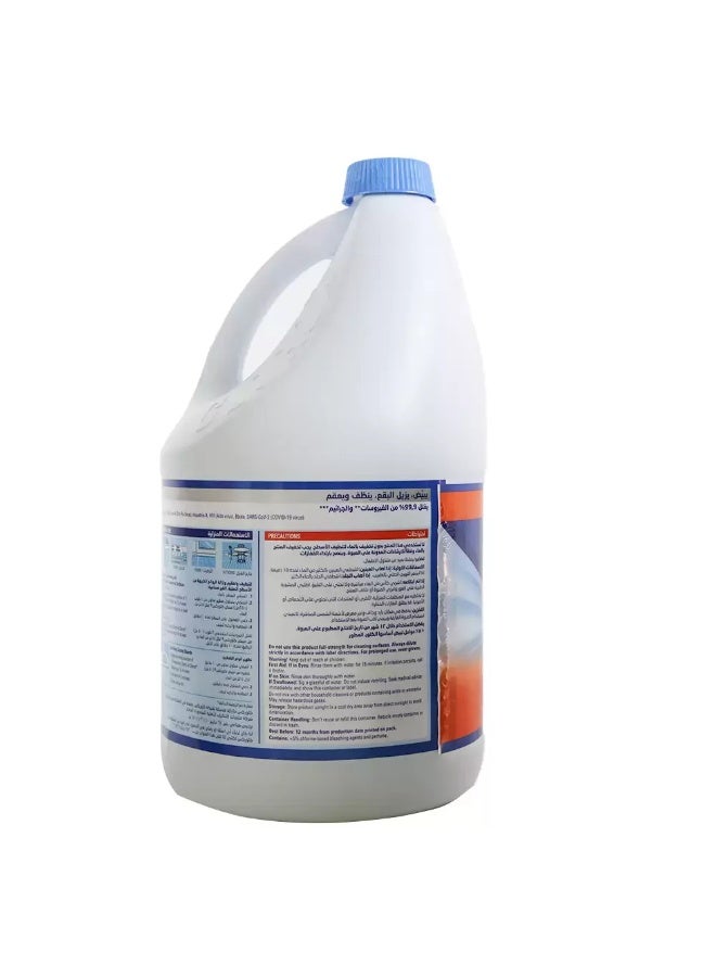 Clorox Liquid Bleach With Orange Scent, Kills 99.9 percent Of Viruses And Bacteria- 3.78Ltr - Image 2