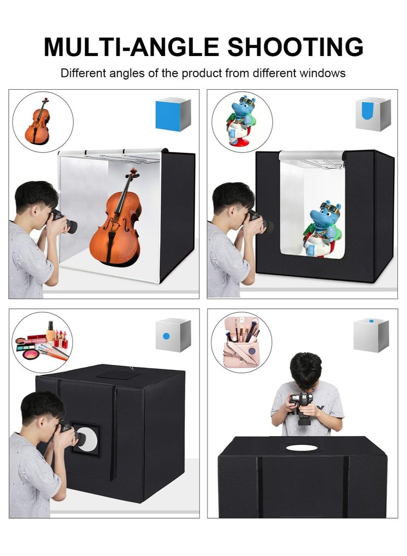 PULUZ PULUZ 80cm Folding Portable 80W 9050LM White Light Photo Lighting Studio Shooting Tent Box Kit 156LED with 3 Colors Backdrops (Black, White, Orange)  - Image 5