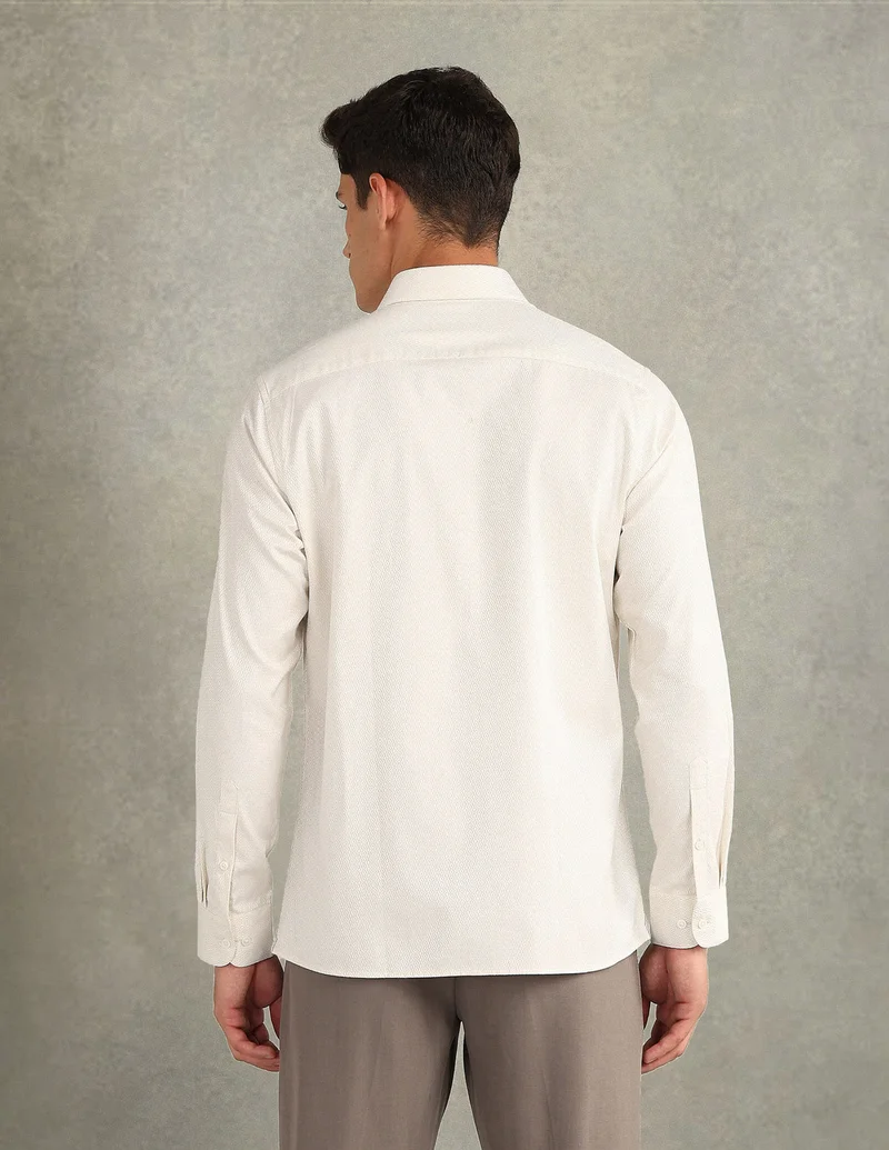 Arrow Beige Italian Elegance Dobby Regular Fit Shirt for Men | Best Price UAE