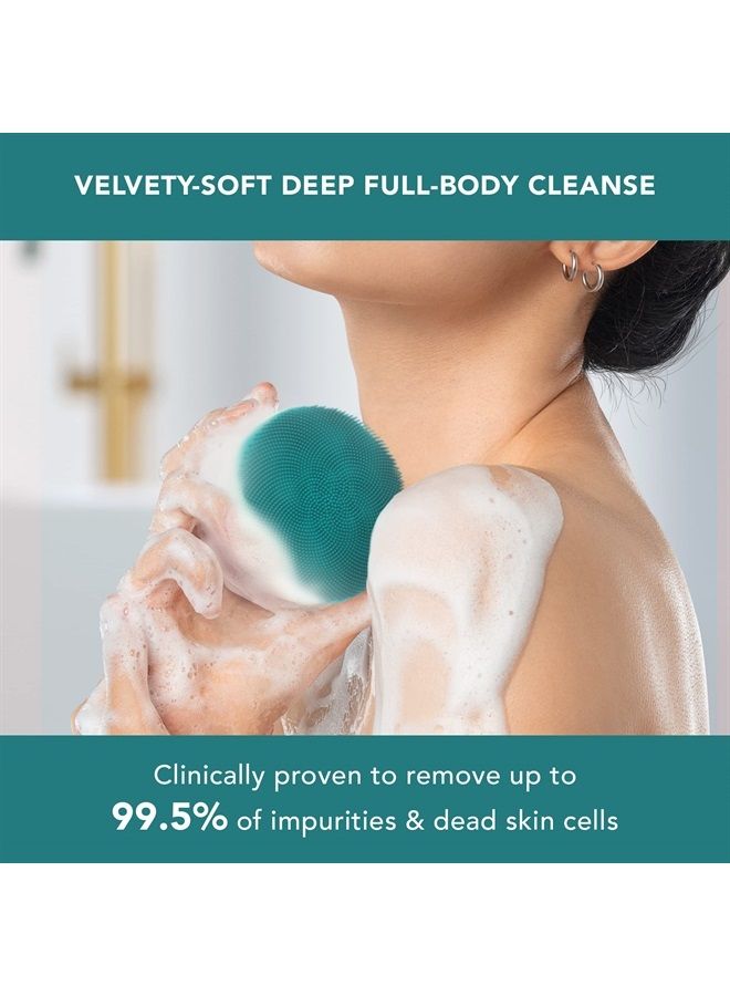 FOREO Luna 4 Body Brush - Exfoliating Body Scrubber  - Premium Lymphatic Drainage Skincare Tool - IP68 Waterproof - Strawberry Legs Treatment (Evergreen) - Image 2