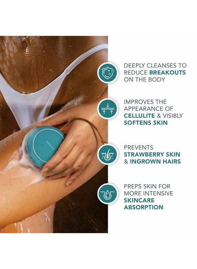 FOREO Luna 4 Body Brush - Exfoliating Body Scrubber  - Premium Lymphatic Drainage Skincare Tool - IP68 Waterproof - Strawberry Legs Treatment (Evergreen) - Image 4