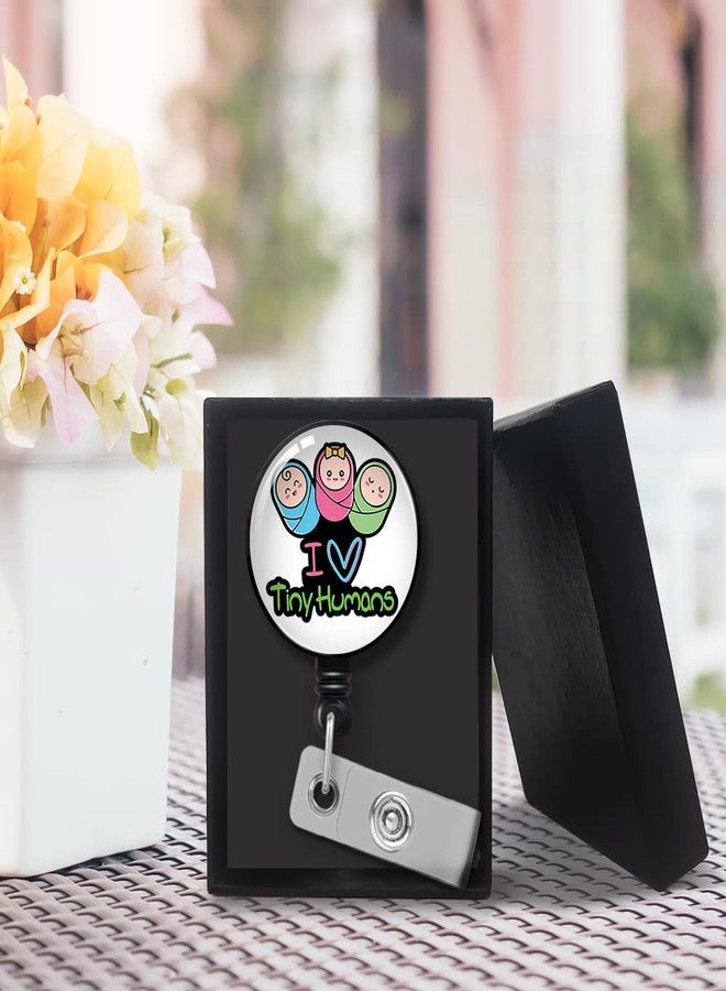 QYUVK Retractable I Love Tiny Humans Badge Reel with Alligator Clip, Funny Babies Badge Holder Gift for Doctors Nurses RN EN L&D OB Labor Delivery NICU Nurse Nursing School Students, Nurse Day Gifts - Image 3