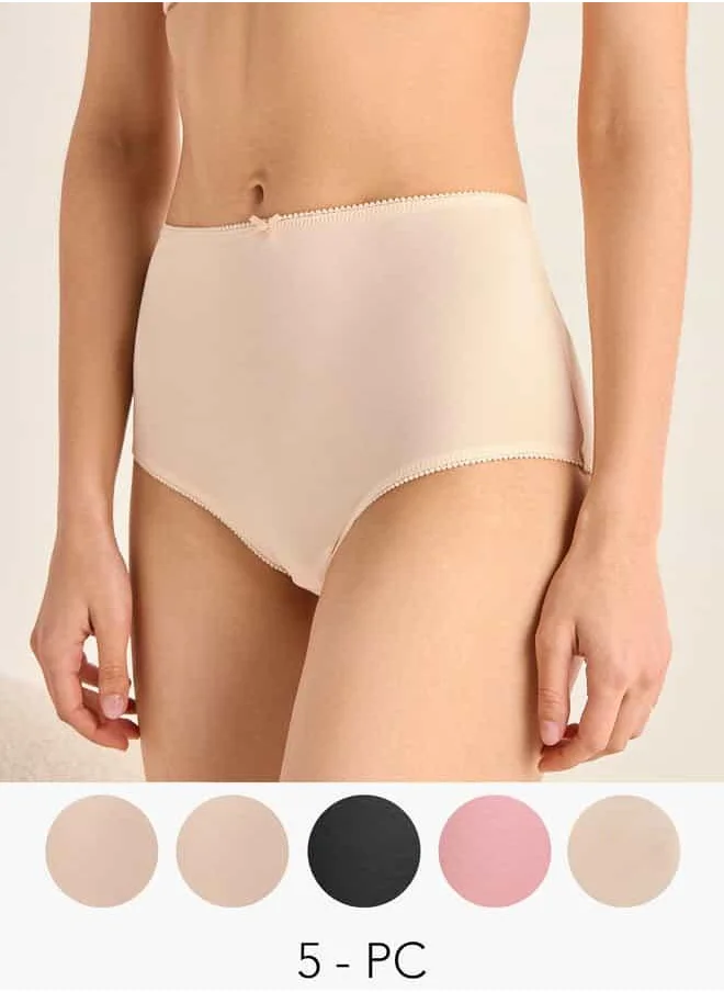 فاف Set of 5 - Bow Detail Full Briefs with Elasticated Waistband