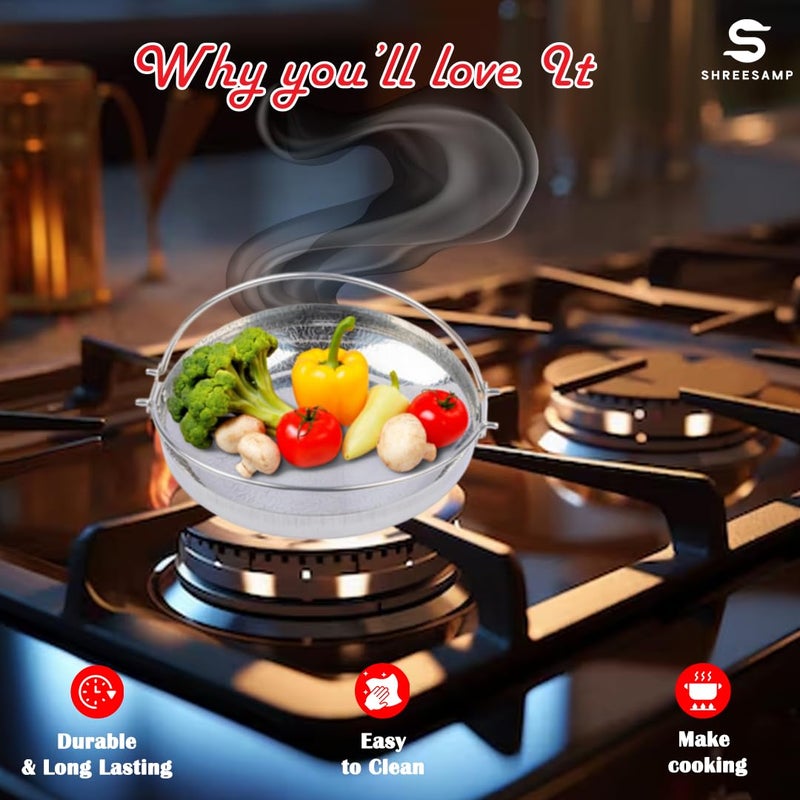 SHREESAMP UltraDurable Stainless Steel Steam Bowl with Ergonomic CoolTouch Handle for Effortless Cooking and AllPurpose Food Preparation Perfect for Vegetables Seafood Dumplings and More - Image 2