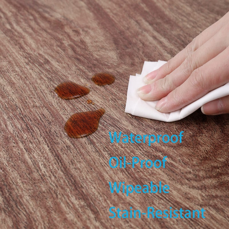 Walrus Round Vinyl Fitted Tablecloth with Flannel Backing Elastic Edge Design Table Cover Waterproof Oil-Proof PVC Table Cloth Stain-Resistant Best for 57"-66" Round - Image 4