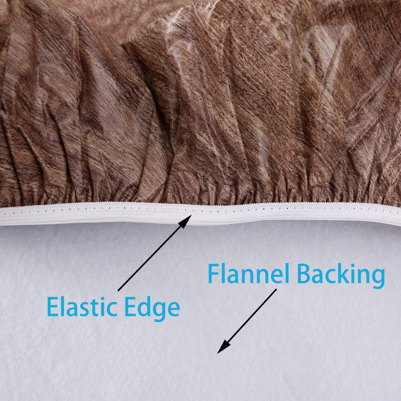 Walrus Round Vinyl Fitted Tablecloth with Flannel Backing Elastic Edge Design Table Cover Waterproof Oil-Proof PVC Table Cloth Stain-Resistant Best for 57"-66" Round - Image 5