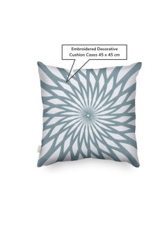Donetella Decorative Embroidered Cushion Cover green/white 45x45Cm(Without Filler)  - Image 3