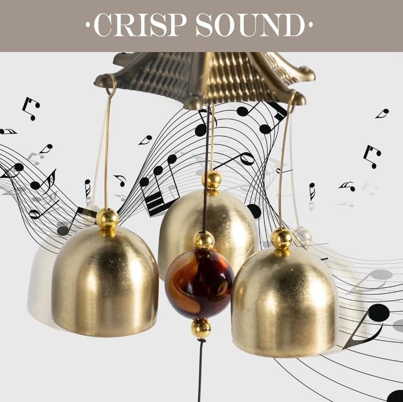 WARMINGO DE Wind Chime for Home Balcony & Garden | 3 Bells Sun Design Hanging | Good Luck Vastu Feng Shui Bell Perfect for Gifting & Decor - Image 2