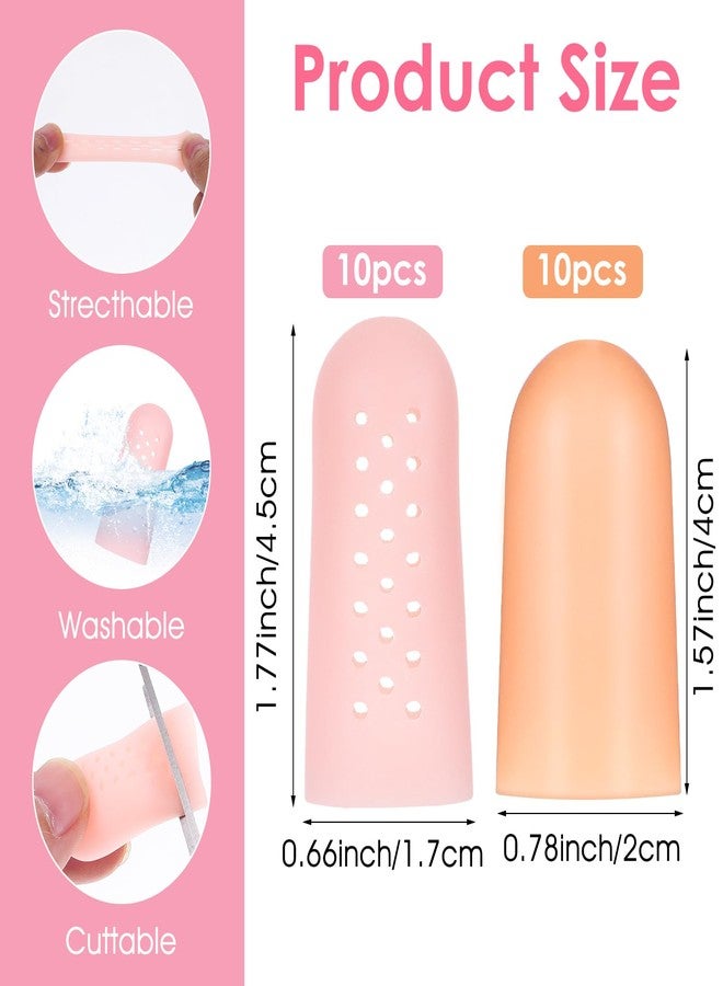 Wanmu Gel Finger Cots with Air Holes, 20 Pcs Nail Biting Prevention Finger Gloves, Finger Protectors, Finger Covers for Relief Hand Eczema, Healing for Wounds, Trigger Finger, Finger Cracking, Finger - Image 2