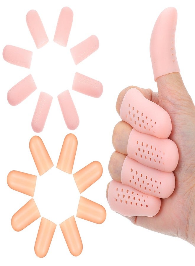Wanmu Gel Finger Cots with Air Holes, 20 Pcs Nail Biting Prevention Finger Gloves, Finger Protectors, Finger Covers for Relief Hand Eczema, Healing for Wounds, Trigger Finger, Finger Cracking, Finger - Image 1