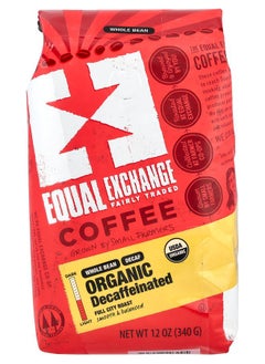Equal Exchange Organic Coffee Whole Bean Full City Roast Decaffeinated 12 oz (340 g) 