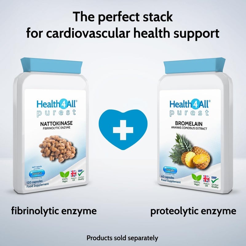 Health4All Bromelain 2500GDUg 60 Capsules High Strength 1200gdu per Capsule Pure Bromelain Supplement Proteolytic Digestive Enzyme from Pineapple Extract not Tablets Made in UK - Image 5