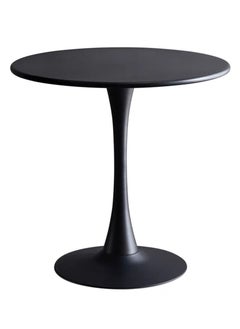 LANNYHOME Jeffcoco Furniture Outdoor Table Round metal Patio Table,Garden Table,Black White Coffee Table Side Table Indoor Furniture Metal Frame home decor single table 1 piece (Black)  - Image 1