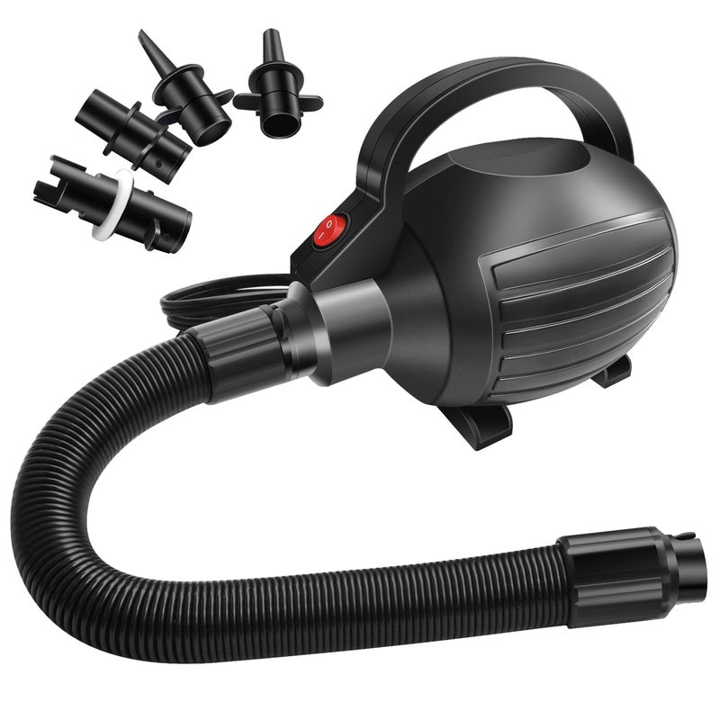 AWSUM مضخة هواء كهربائية AWSUM 600W لسجادة الجمباز القابلة للنفخ، 110-120V مضخة هواء مرتبة هوائية تعبئة سريعة مضخة تفريغ، مضخة هواء محمولة للطفايات/السرير الهوائي/الجمباز/الصالة الرياضية، 4 فوهات - Image 1