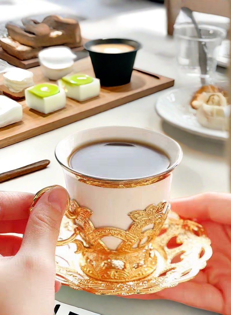 Ceramic Coffee Mugs  / Tea Cups 24K gold powder coloring Suitable for family party / family gatherings, home decoration, Family Daily,Business Reception and can also be used for gift boxes (Set of 6)  - Image 3