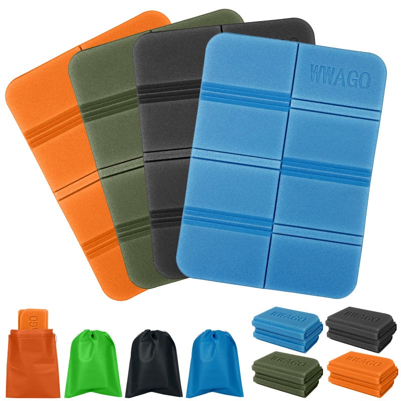 وسادة جلوس EEEKit للتخييم 4 عبوات 15x11 بوصة وسادة فوم مقاومة للماء للسفر في الهواء الطلق