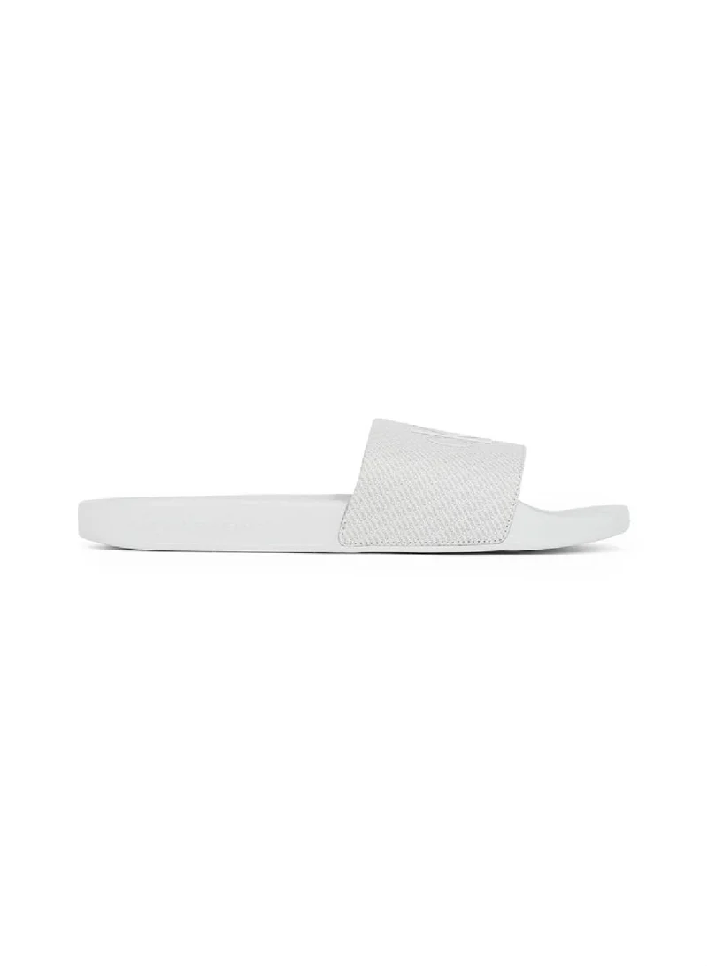 Calvin Klein Jeans Men's All Over Print Logo Slides  - Cotton, Multicolour