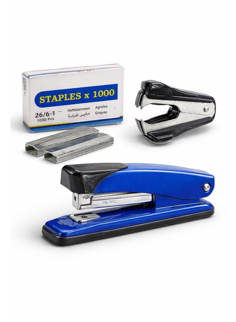 Stapler Set with Staples and Remover – Heavy Duty Metal Stapler Kit with 1000PCS Staples Smooth Office Desk Stapling Tool - Image 2