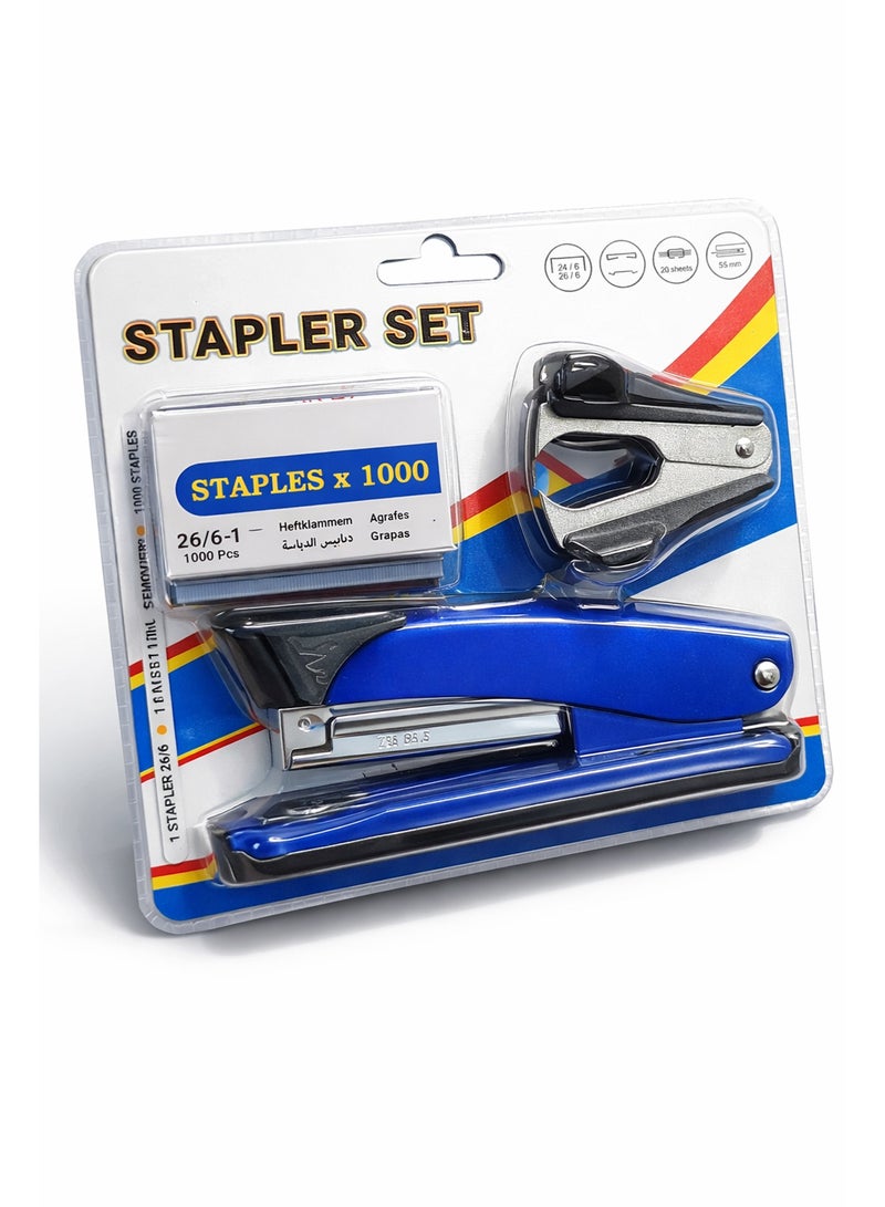 Stapler Set with Staples and Remover – Heavy Duty Metal Stapler Kit with 1000PCS Staples Smooth Office Desk Stapling Tool - Image 3