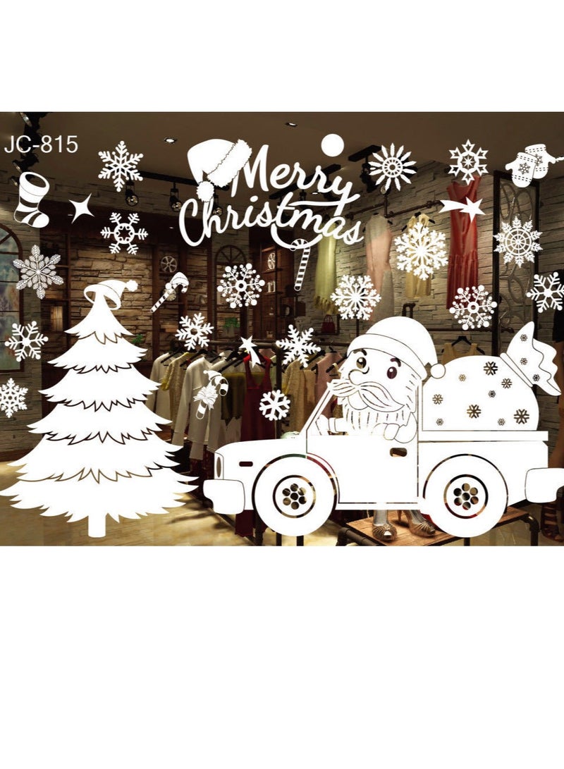 6pcs White Christmas Window Stickers Christmas Window Clings Decals Glass Stickers Christmas Decorations Christmas Window Stickers for Glass Windows Christmas Holiday - Image 4