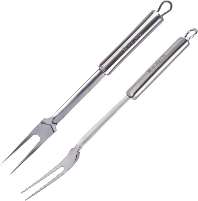 Begatter Meat Forks, Two Prong Large Forks for Cooking Kitchen Carving Serving BBQ Grilling, Stainless Steel, 13.3 Inch Long, 2 PCS - Image 1