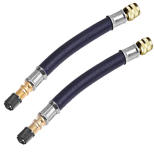 COOLWHEEL Tire Valve Extension Adapter - 2Pcs 160mm Flexible Rubber Tyre Valve Extension Pipe, Wheel Valve Extender Hose with Valve Cap Tire Accessories for Car, RV, Motorcycle, Truck and MTB Road Bike (160) - Image 1