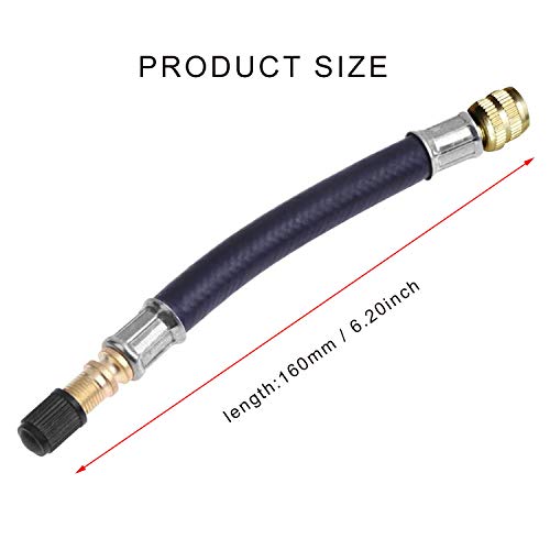 COOLWHEEL Tire Valve Extension Adapter - 2Pcs 160mm Flexible Rubber Tyre Valve Extension Pipe, Wheel Valve Extender Hose with Valve Cap Tire Accessories for Car, RV, Motorcycle, Truck and MTB Road Bike (160) - Image 2