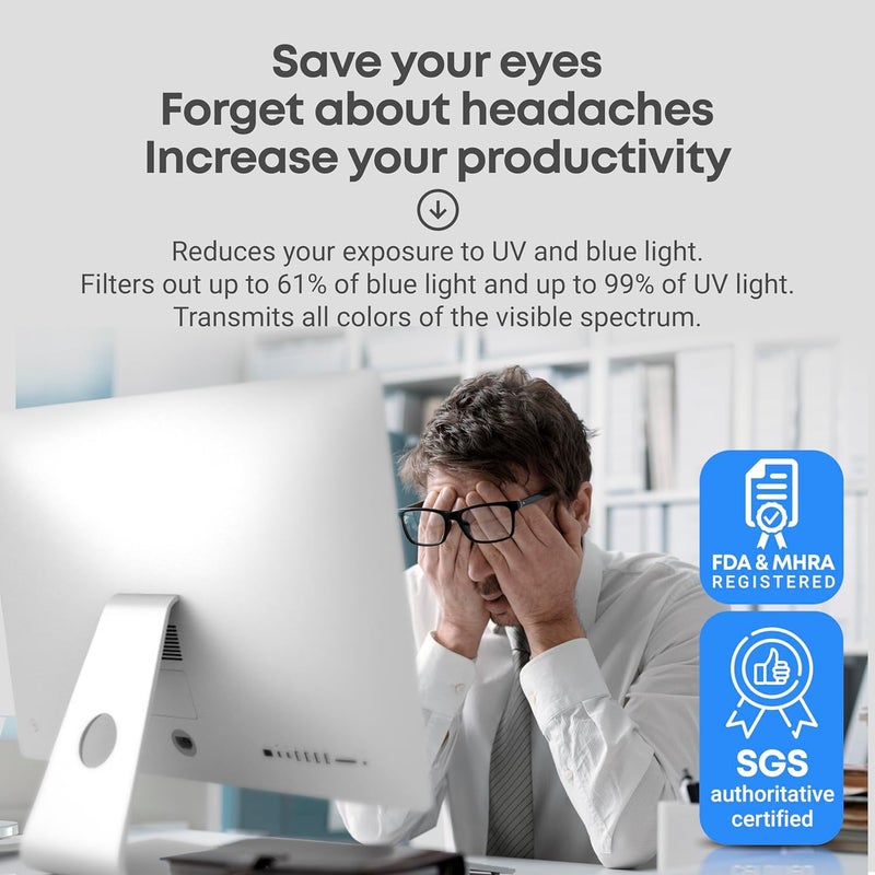 VINTEZ Blue Light Screen Protector Compatible With iMac 27 Inch (2012-2020) – Anti-UV Blue Light Blocking Film for Desktop PC, Eye Protection Filter, 24.1" x 15.1" - Image 2