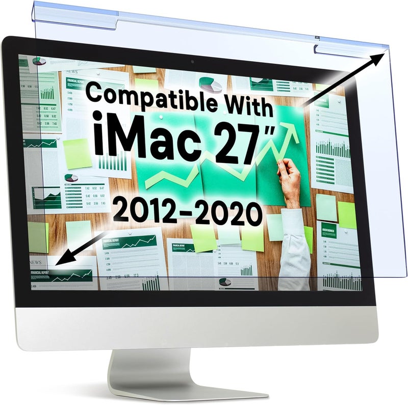 VINTEZ Blue Light Screen Protector Compatible With iMac 27 Inch (2012-2020) – Anti-UV Blue Light Blocking Film for Desktop PC, Eye Protection Filter, 24.1" x 15.1" - Image 1