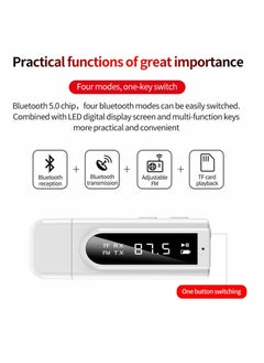 SYOSI USB Bluetooth Transmitter Receiver with LCD Screen, 3-in-1 Bluetooth 5.0 Adapter Support TF Card & FM Transmit,3.5mm Bluetooth Adapter for PC, TV, Wired Speaker, Headphones, and Car  - Image 4