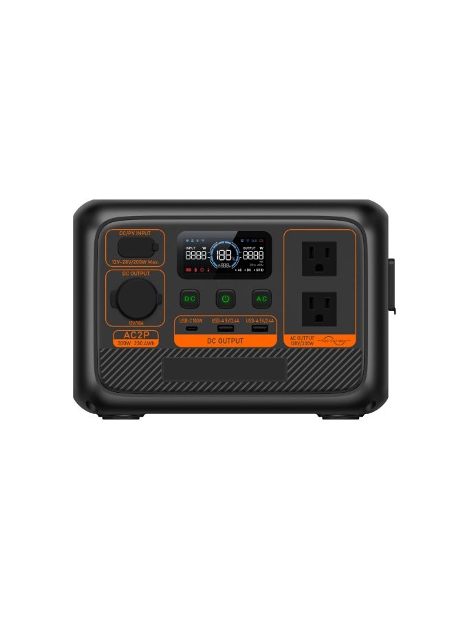 محطة طاقة محمولة بقوة ٣٠٠ واط، ٢٣٠ واط/ساعة | محطة طاقة شمسية سريعة الشحن | بطارية احتياطية مدمجة للتخييم، والاستخدامات الخارجية، والطوارئ - Image 2
