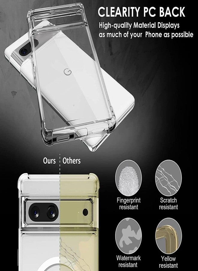 KIOMY جراب KIOMY لهاتف Google Pixel 7، مقاوم للصدمات، غطاء واقٍ بتصميم هجين، ظهر صلب من البولي كربونات + حافة مرتفعة من البولي يوريثين الحراري المرن، تصميم نحيف مع وسائد هوائية في الزوايا، شفاف تمامًا - Image 5