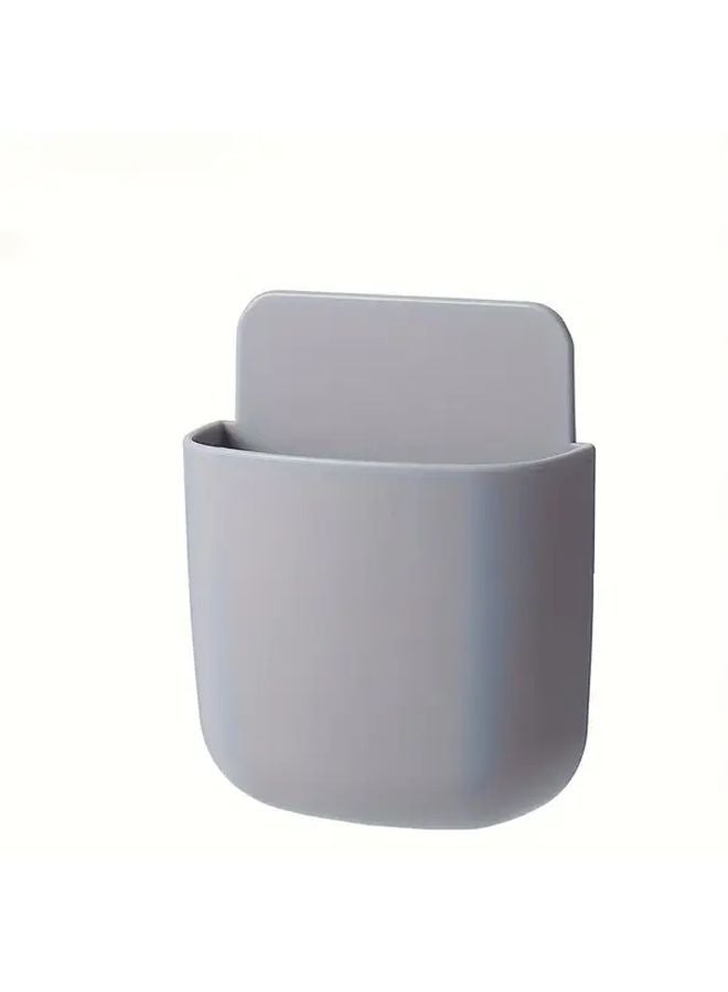 Wall Mounted Organizer Adhesive Plastic Box For Phone Remote Magic Gray - Image 1