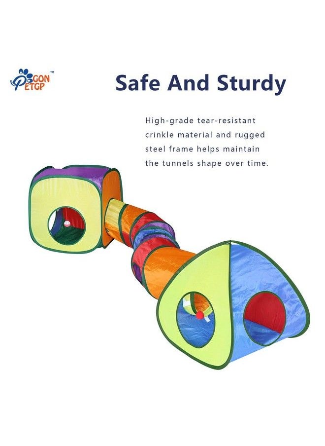 Generic - Cat Tunnel Toy And Cubes Combo, Cat Tunnels For Indoor Cats With Play Ball, Interactive Crinkle Collapsible Tent And Cubes, Cat Tube For Puppy Pet Rabbit All In One Set Of 3 - Image 1
