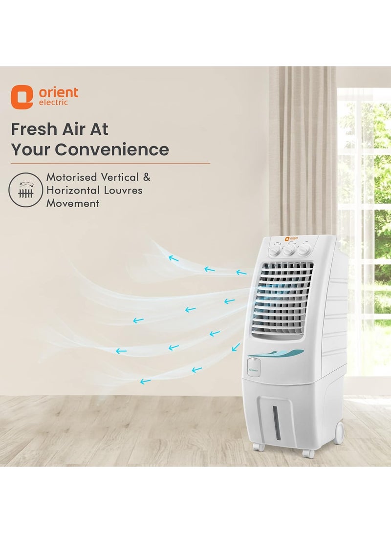 Orient Electric Supercool 30 L Personal Air Cooler home | Dense nest Honeycomb Pads with Dust Filter | Powerful Air Delivery | Portable Air Cooler for Room | Inverter compatible | White