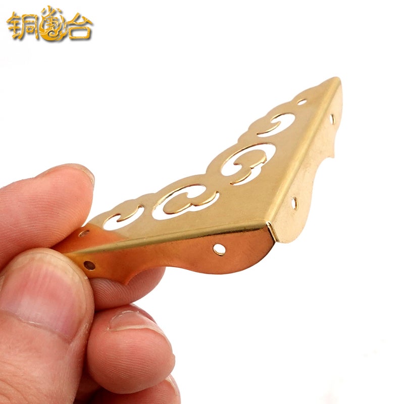 8Cm Short Side Pure Copper Corner Xiangyun Corner Furniture Accessories Short Side Three Side Copper Corner Sheet Three Side Corner - Image 5